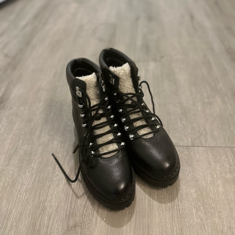 Marc Fisher Black Lace Up Boots
